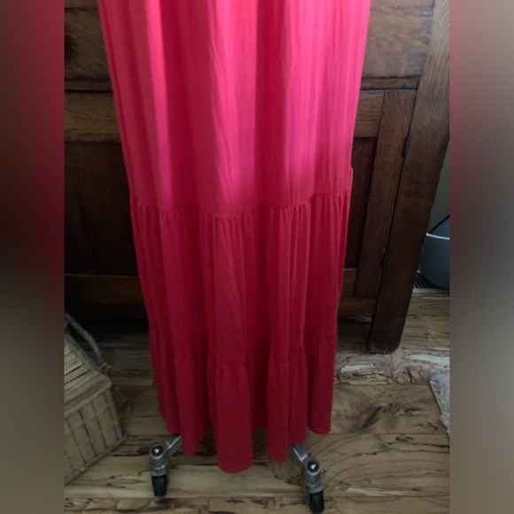 Francesca’s Miami coral pink red color long maxi dress womens size M NWT - Picture 2 of 9